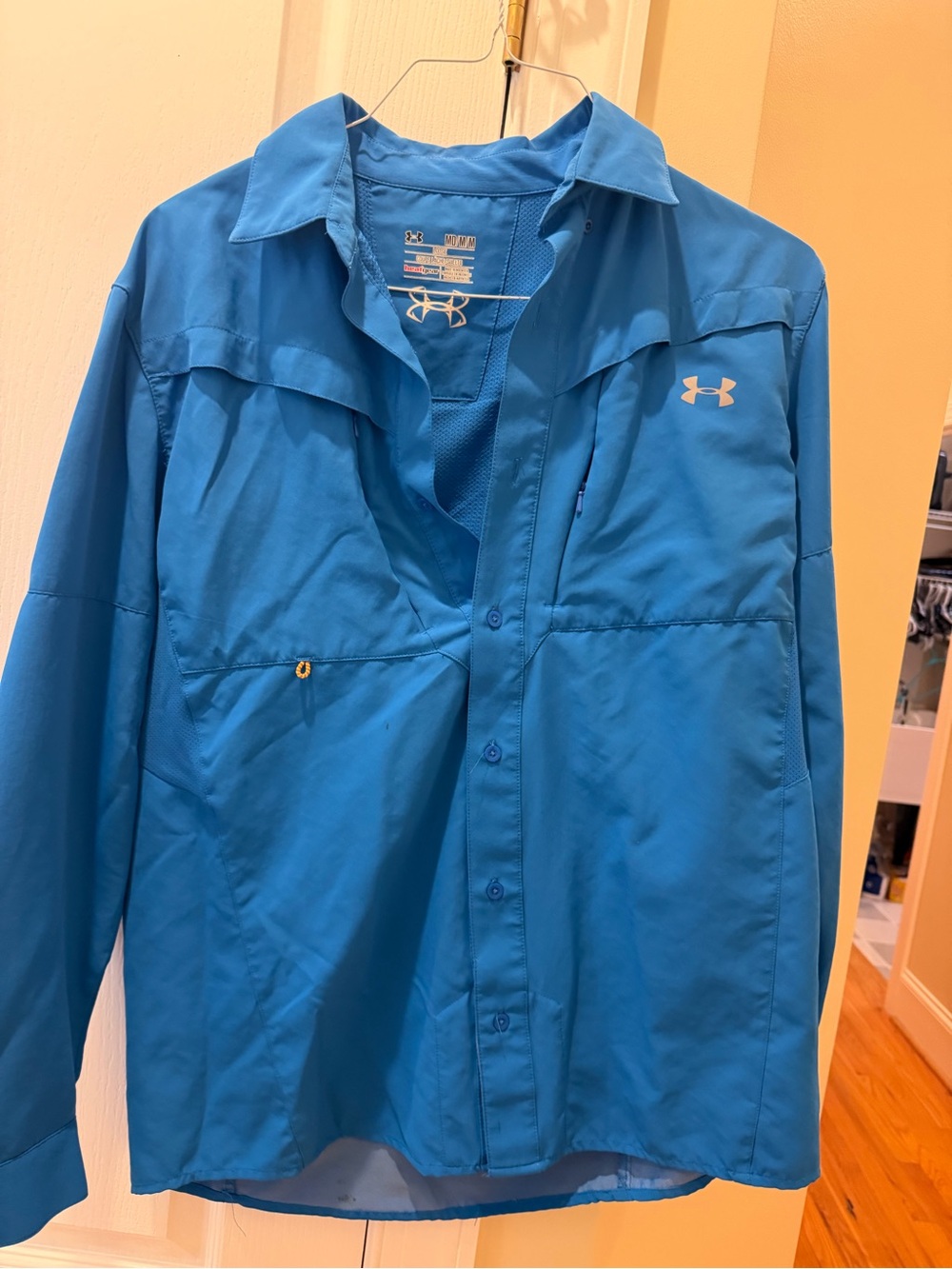 Under Armour Men's Turquoise Blue Performance Button-Down Shirt